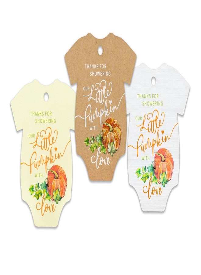 Summer-Ray.com Summer-Ray 50pcs Thanks for Showering Our Little Pumpkin with Love Baby Shower Thank You Gift Tags (Kraft Brown) - Image 4